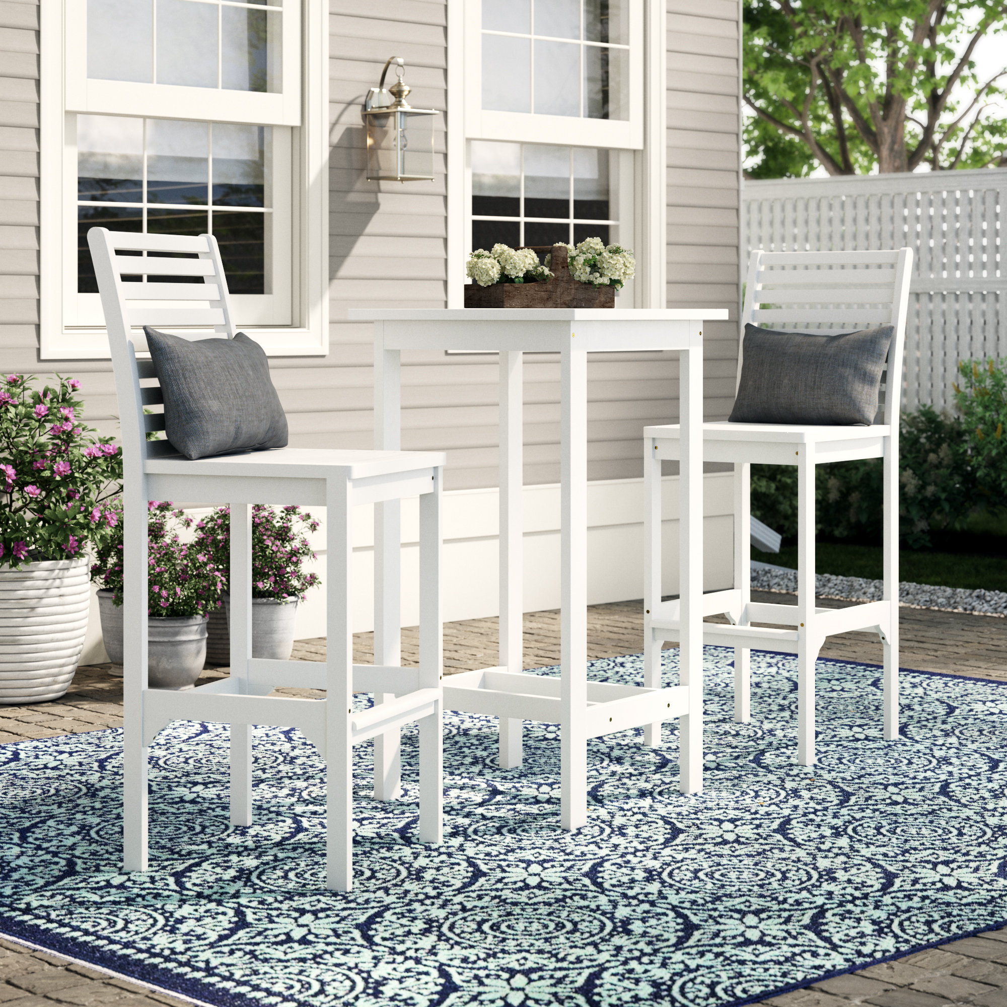 Sol 72 Outdoor Hatten 3 Piece Bar Height Dining Set Reviews Wayfair