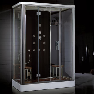 Steam Shower With Tub Wayfair Platinum 59 X 87 4 Rectangle Hinged Steam Shower With Base Included By Ariel Bath