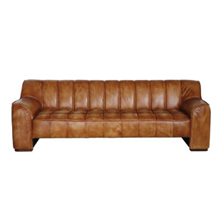 Square Distressed Leather Sofa Wayfair Jed Distressed Tufted Leather Sofa