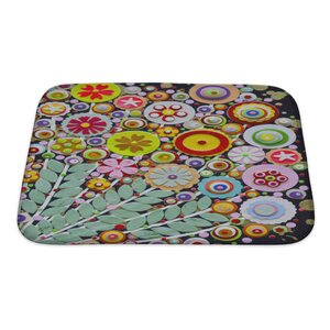 Art Touch Vibrant Spring Bouquet Full of Wild Colorful Flowers Bath Rug