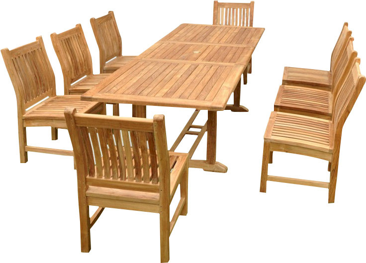 Farnam 9 Piece Teak Wood Dining Set Birch Lane Farnam 9 Piece Teak Wood Dining Set
