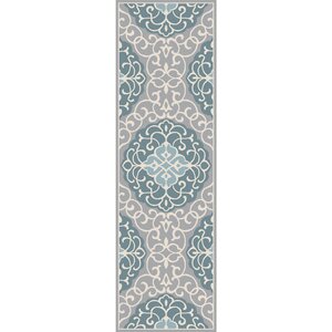 Windsor Hand-Tufted Aqua/Light Gray Area Rug