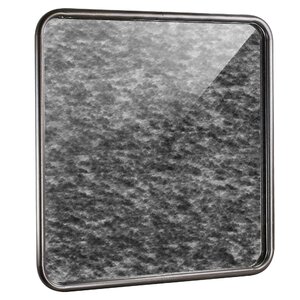 Naya Rounded Square Silver Antiqued Framed Accent Mirror