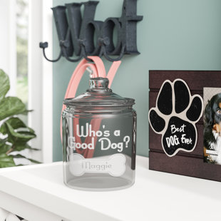 Dog Treat Jars Wayfair Personalized Who S A Good Dog 2 Qt Pet Treat Jar