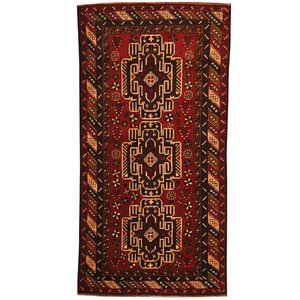 Balouchi Hand-Knotted Red/Ivory Area Rug