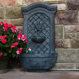 Polystone Rosette Leaf Outdoor Wall Fountain