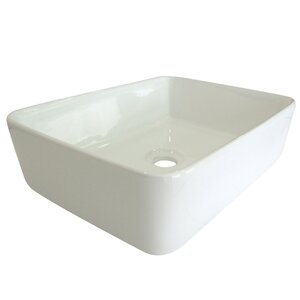 French Ceramic Rectangular Vessel Bathroom Sink