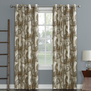 Presley Paisley Room Darkening Thermal Grommet Single Curtain Panel