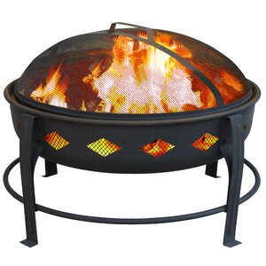 Bromley Diamond Steel Wood Burning Fire Pit