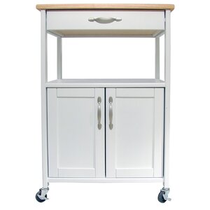 Allie Kitchen Cart with Wood Top