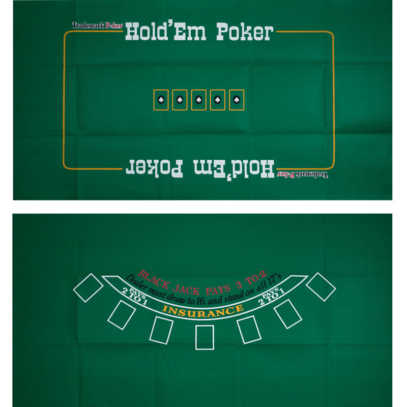 Trademark Global Blackjack and Texas Hold ‘Em Two Sided Layout