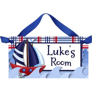 Sail Boat Nautical Personalized Bedroom Door Sign