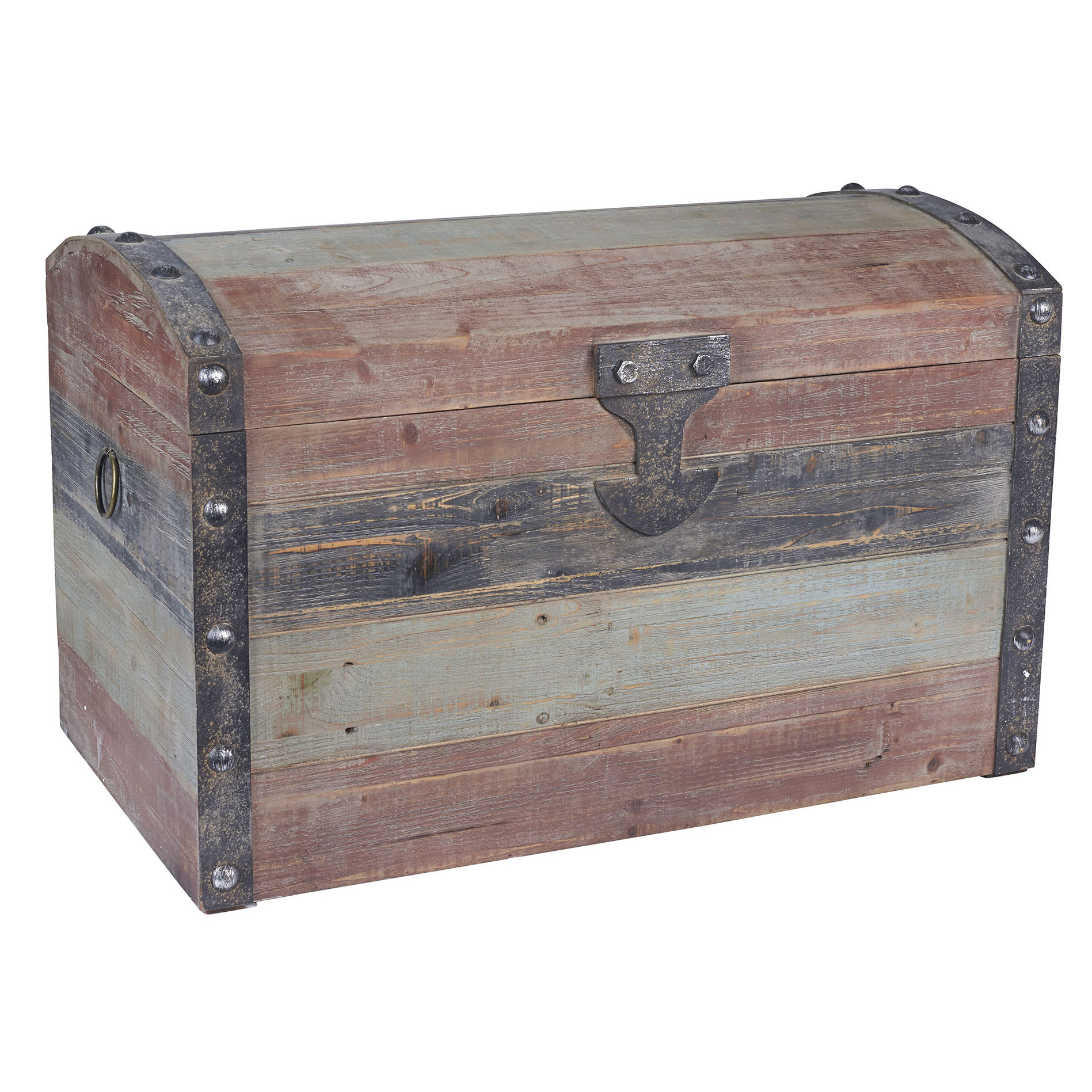Household Essentials Large Weathered Wooden Storage Trunk & Reviews