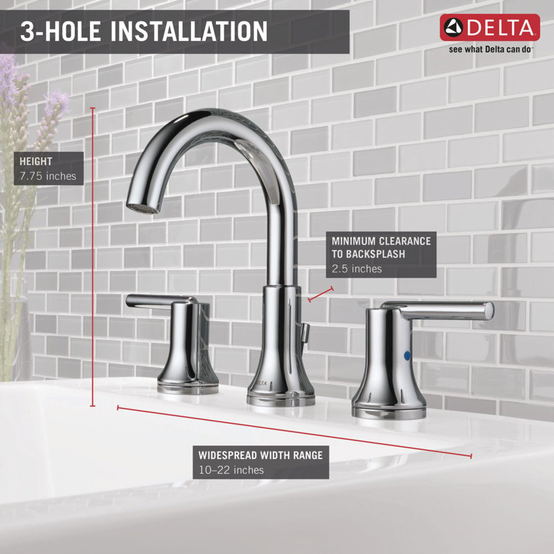 Delta Trinsic® Bathroom Widespread Double Handle Bathroom Faucet with