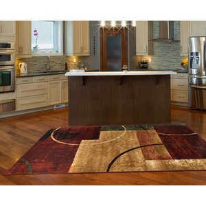 Eileen Cotton Red/Gold Area Rug