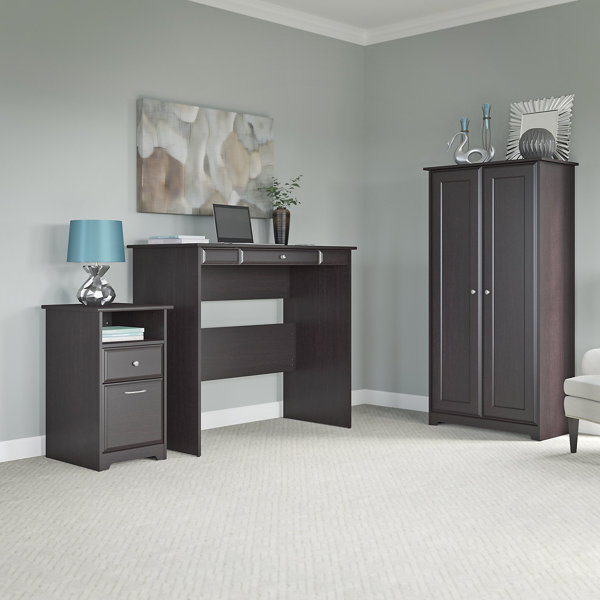 Red Barrel Studio Hilale Standing Desk With Storage Cabinet And 2 Red Barrel Studio Hilale Standing Desk With Storage Cabinet And 2 Drawer Pedestal Wayfair