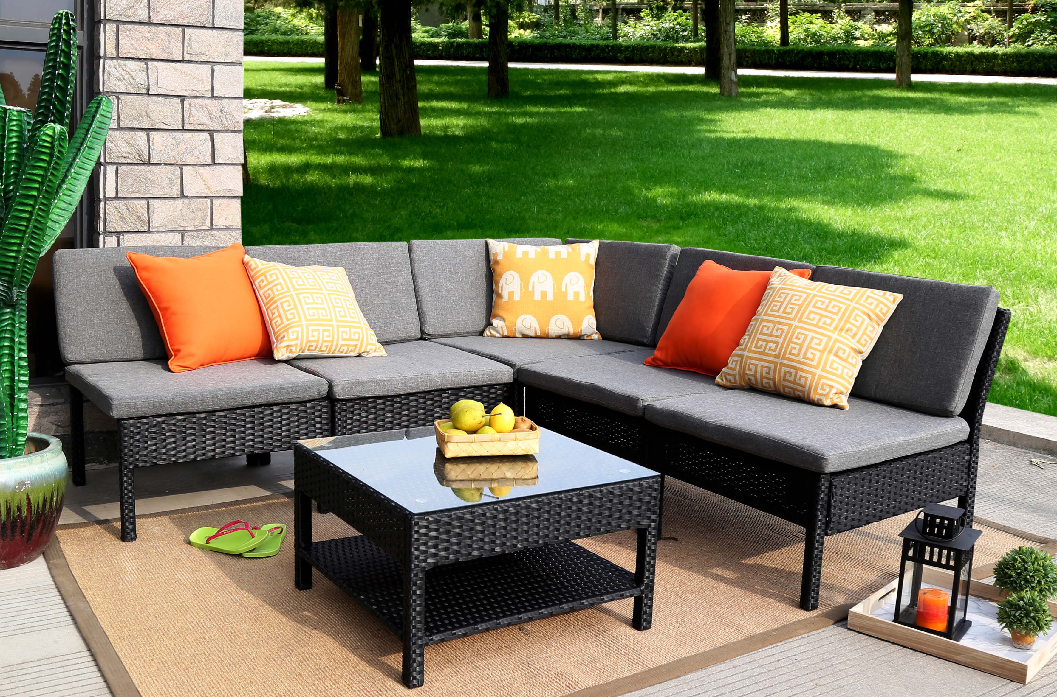 Spiaggia 6 Piece Sectional Set With Cushions