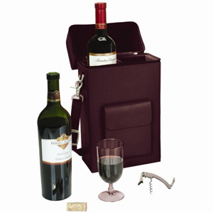 Royce Leather Double Wine Carrying Case in Bonded Leather
