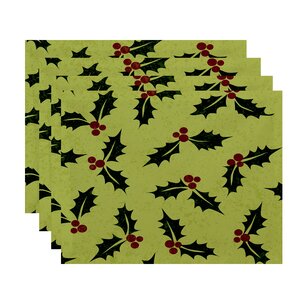 Beauchamp Square Jump for Joy Allover Holly Placemat (Set of 4)