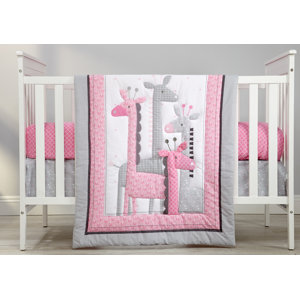 Giraffe Time Infant 4 Piece Crib Bedding Set