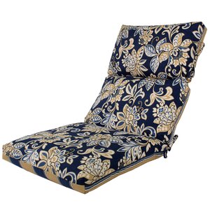 Channeled Reversible Outdoor Lounge Chair Cushion