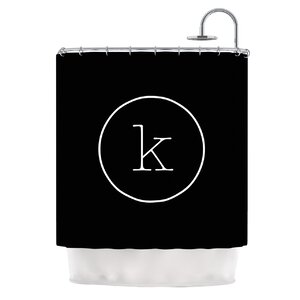 'Simple Black Monogram' Shower Curtain