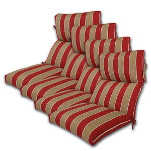 Buy Channeled Reversible Outdoor Lounge Chair Cushion (Set of 4)!