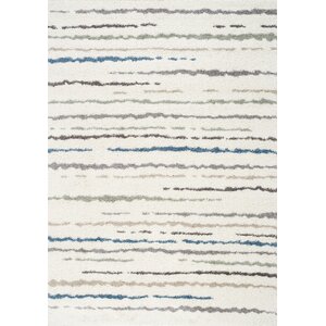 Kaelyn Hazy Line Cream Area Rug