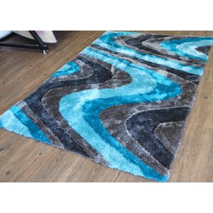 Living Shag Hand-Tufted Gray Area Rug