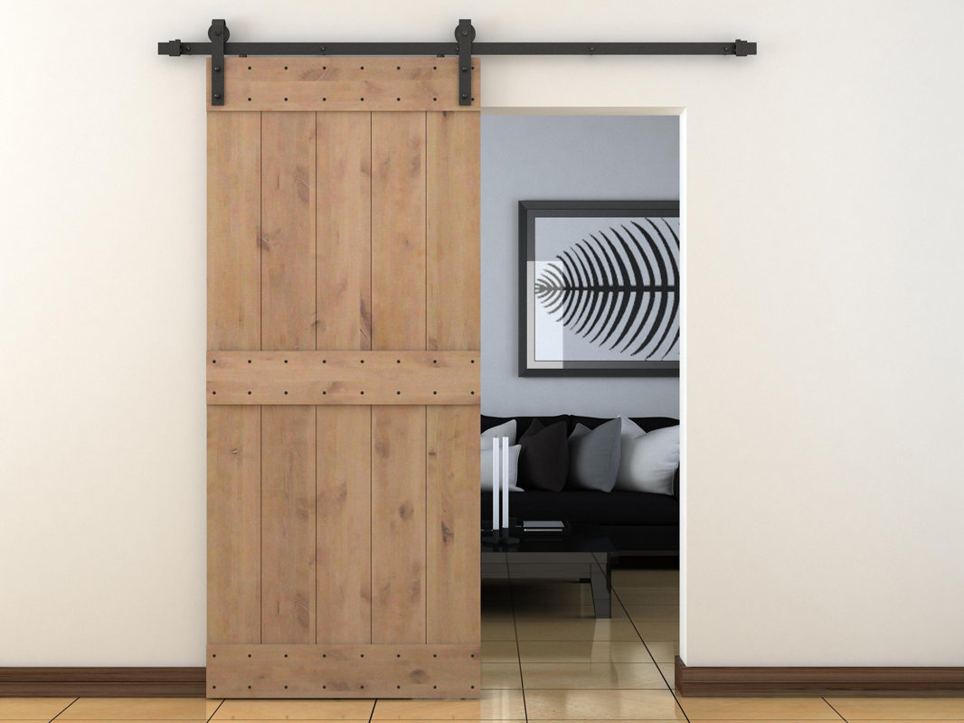 Vertical Slat Primed Sliding Knotty Solid Wood Panelled
