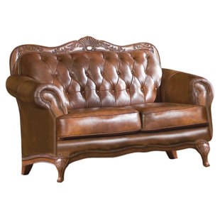 Brown Distressed Leather Sofas You Ll Love Wayfair Upsala Leather Loveseat