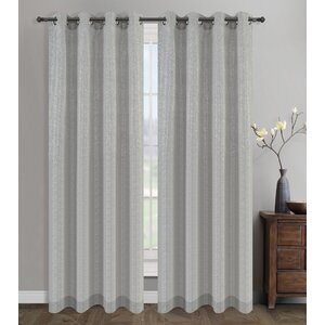Cosmo Solid Semi-Sheer Grommet Curtain Panels (Set of 2)
