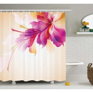 Adeline Floral Point and Leaf Shower Curtain