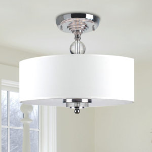 Crystal Decorated 3-Light Semi Flush Mount