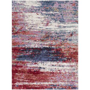 Rumi Modern Abstract Red Area Rug
