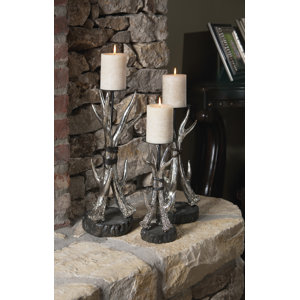 3 Piece Metal Candlestick Set