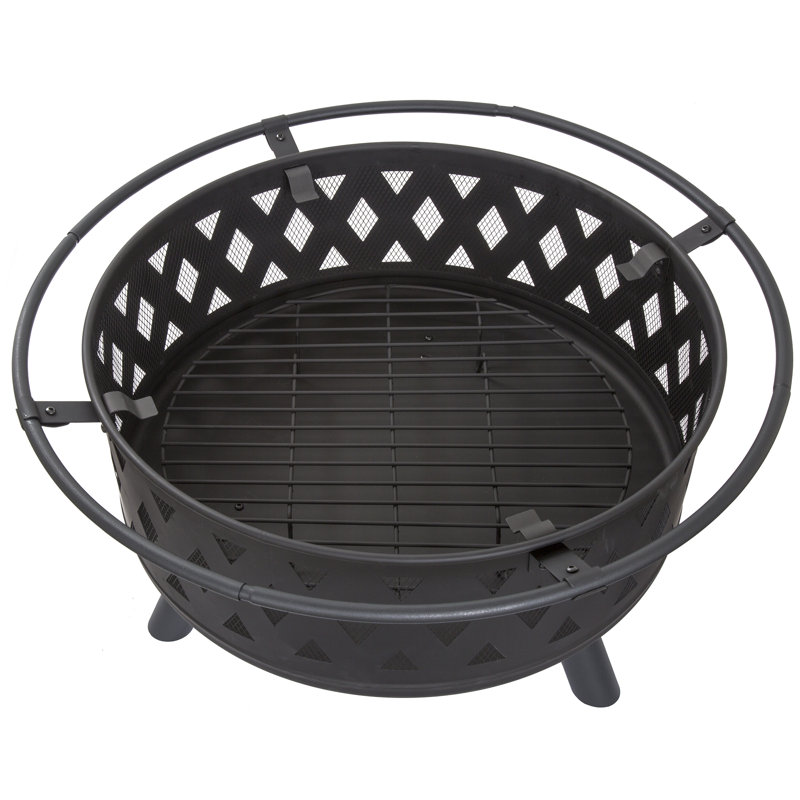 Pure Garden Crossweave Steel Wood Burning Fire Pit & Reviews Wayfair