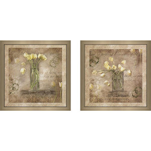 'Nothing Love Cannot Face' 2 Piece Framed Graphic Art Print Set Under Glass