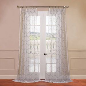 Holland Geometric Sheer Rod Pocket Single Curtain Panel