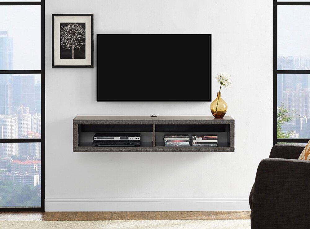 Martin Home Furnishings Shallow 48" Wall Mounted TV Stand ...