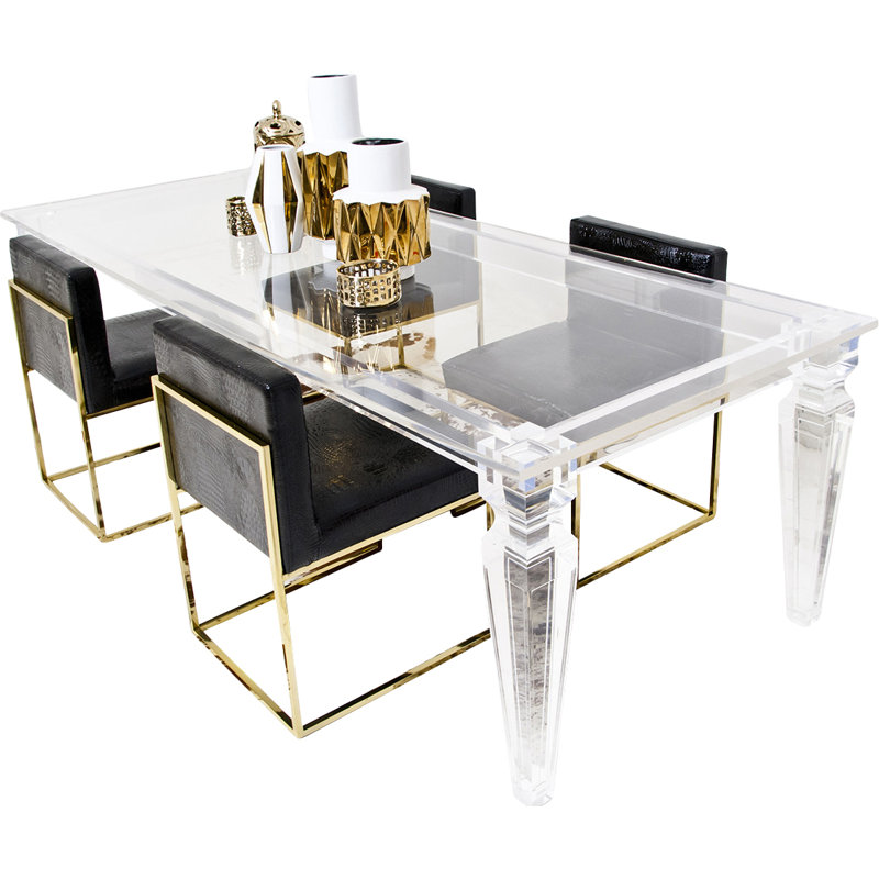 Mod Lucite Palm Beach Dining Table Wayfair Lucite Palm Beach Dining Table