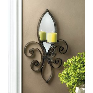 Fleur-De-Lis Mirrored Wall Sconce