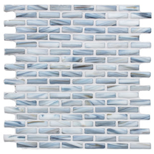 Modern Contemporary Blue Mosaic Tile Allmodern Kiln Sky 1 X 2 Gl Mosaic Tile In Blue
