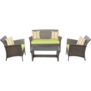 Kleisthenes 4 Piece Deep Seating Group with Cushion