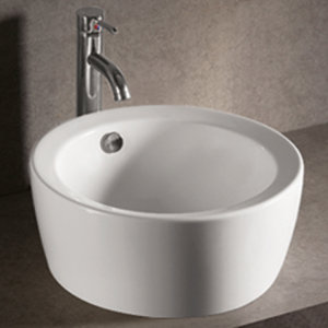 Isabella Ceramic Circular Vessel Bathroom Sink with Overflow