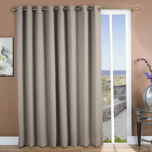 Sallie Solid Blackout Thermal Grommet Single Curtain Panel Silver Grommets