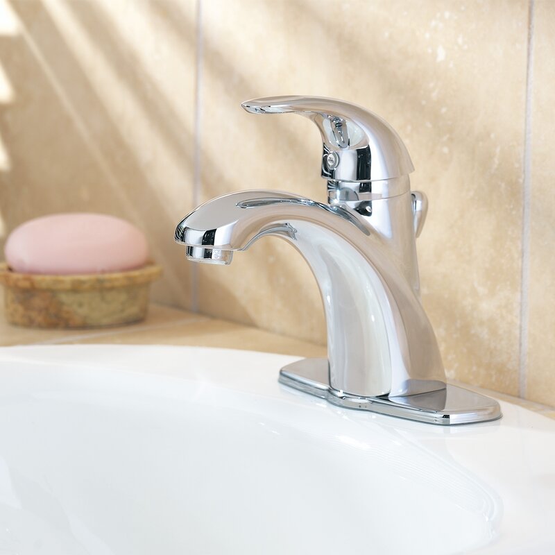 Parisa Single Hole Standard Bathroom Faucet With Flex Line Supply Lines And Metal Pop Up Assembly