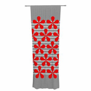 Trebam Crvena Damask Sheer Rod Pocket Curtain Panels (Set of 2)