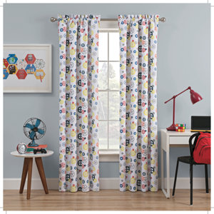 Waverly Kids Wind Me Up Geometric Blackout Rod Pocket Single Curtain Panel