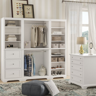 Portable Wood Closet Wayfair Parks 25 W Walk In Freestanding Poplar Wood Closet System
